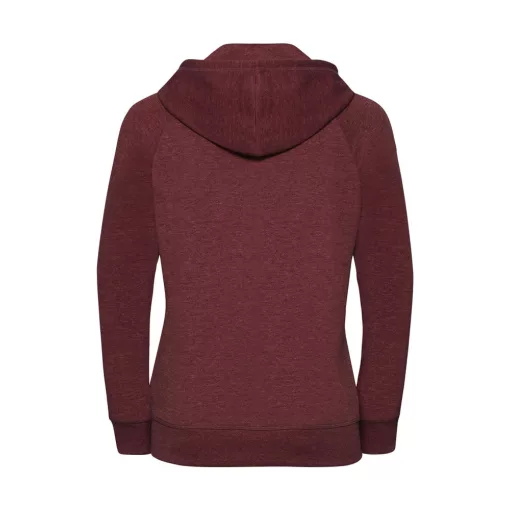 Női kapucnis hosszú ujjú pulóver Russell Europe Ladies\' HD Zipped Hood Sweat 2XL, Maroon Marl