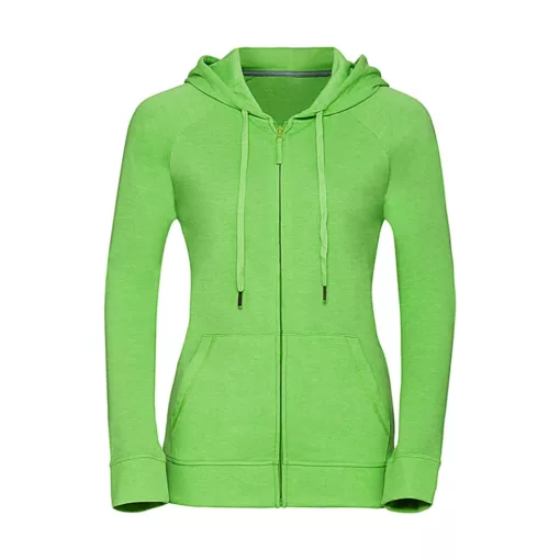 Női kapucnis hosszú ujjú pulóver Russell Europe Ladies' HD Zipped Hood Sweat L, Zöld marl