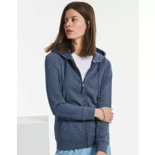 Női kapucnis hosszú ujjú pulóver Russell Europe Ladies\' HD Zipped Hood Sweat 2XL, Zöld marl