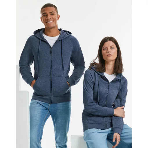 Női kapucnis hosszú ujjú pulóver Russell Europe Ladies\' HD Zipped Hood Sweat 2XL, Zöld marl