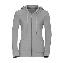 Női kapucnis hosszú ujjú pulóver Russell Europe Ladies' HD Zipped Hood Sweat XS, Ezüst marl szü