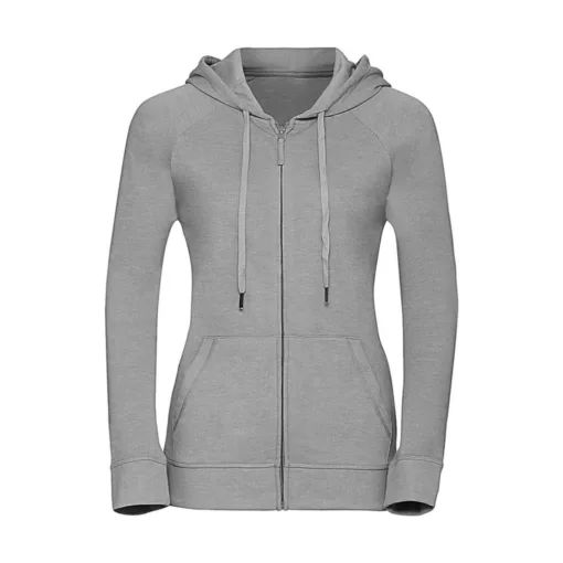 Női kapucnis hosszú ujjú pulóver Russell Europe Ladies' HD Zipped Hood Sweat M, Ezüst marl szür