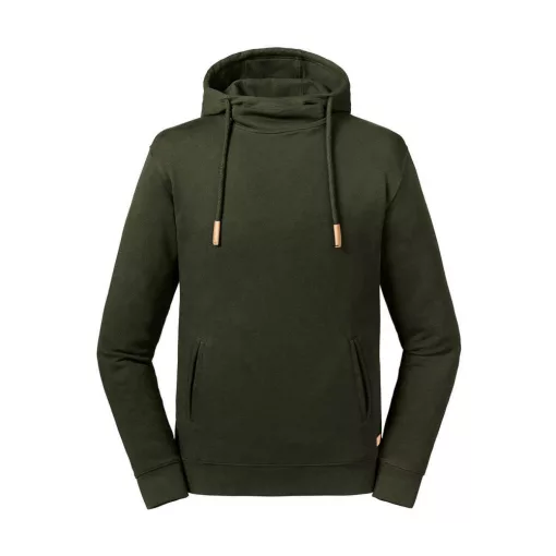 Női kapucnis hosszú ujjú organikus pulóver Russell Europe Pure Organic High Collar Hooded Sweat