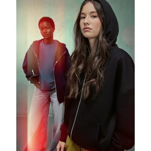 B and C Influence Zip Hood WG003 Black L