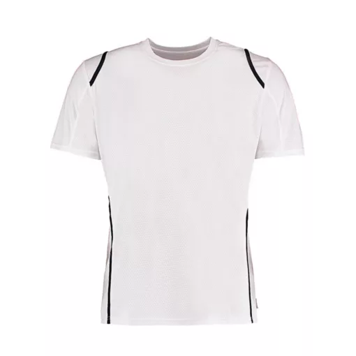 Férfi rövid ujjú póló Kustom Kit Regular Fit Cooltex Contrast Tee M, Fehér/Sötétkék navy