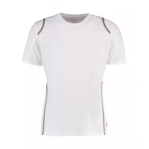 Férfi rövid ujjú póló Kustom Kit Regular Fit Cooltex Contrast Tee L, Fehér/Szürke