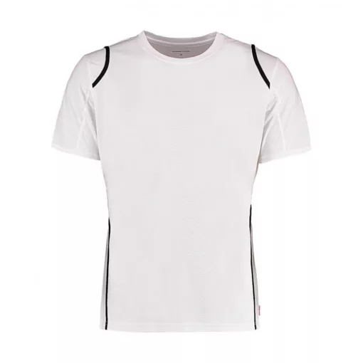 Férfi rövid ujjú póló Kustom Kit Regular Fit Cooltex Contrast Tee L, Fehér/Fekete