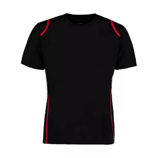 Férfi rövid ujjú póló Kustom Kit Regular Fit Cooltex Contrast Tee XL, Fekete/Piros