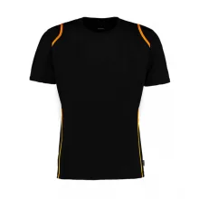 Férfi rövid ujjú póló Kustom Kit Regular Fit Cooltex Contrast Tee M, Fekete/Aranysárga