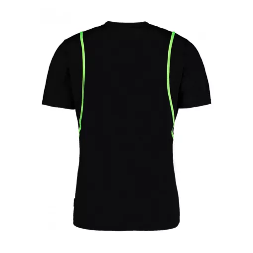 Férfi rövid ujjú póló Kustom Kit Regular Fit Cooltex Contrast Tee L, Fekete/Fluorescent Lime zö