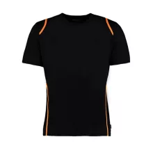 Férfi rövid ujjú póló Kustom Kit Regular Fit Cooltex Contrast Tee XL, Fekete/Fluorescent Naranc