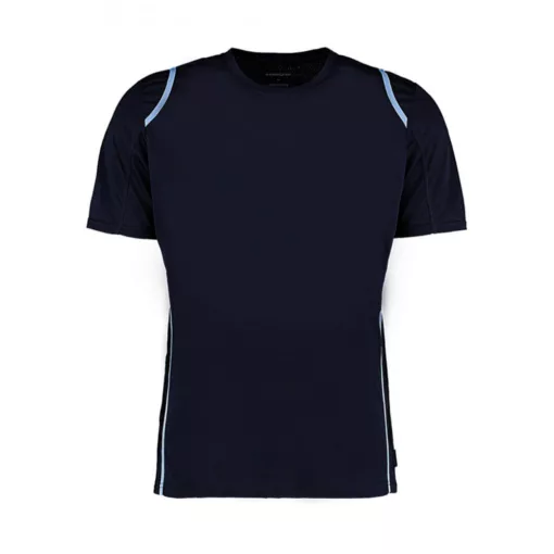 Férfi rövid ujjú póló Kustom Kit Regular Fit Cooltex Contrast Tee S, Sötétkék navy/világos kék