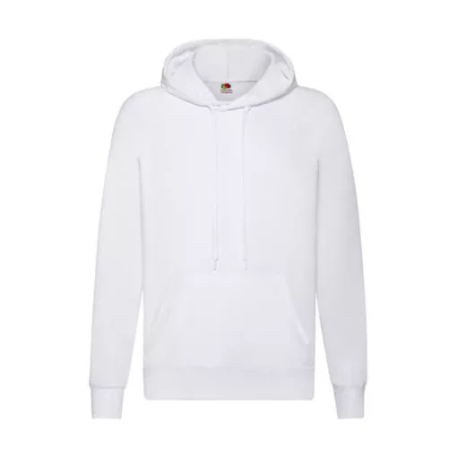 Férfi Pulóver Kapucnis Hosszú ujjú Fruit of the Loom Lightweight Hooded Sweat   Fehér   urespol