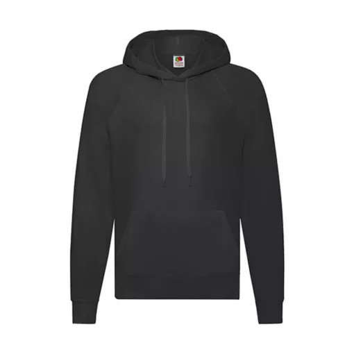 Férfi Pulóver Kapucnis Hosszú ujjú Fruit of the Loom Lightweight Hooded Sweat   Fekete   urespo