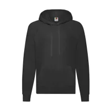 Férfi Pulóver Kapucnis Hosszú ujjú Fruit of the Loom Lightweight Hooded Sweat   Fekete   urespo