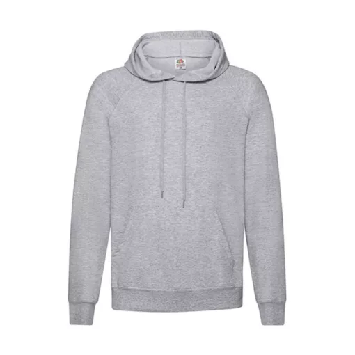 Férfi Pulóver Kapucnis Hosszú ujjú Fruit of the Loom Lightweight Hooded Sweat   Heather szürke