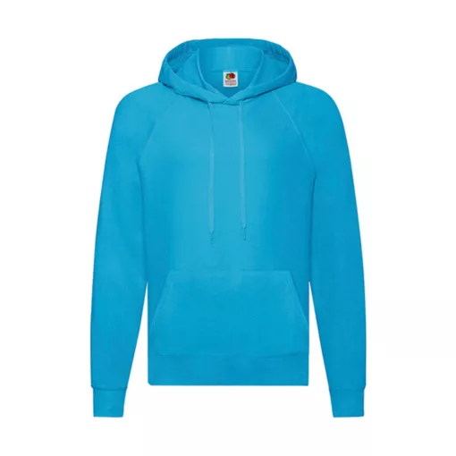 Férfi Pulóver Kapucnis Hosszú ujjú Fruit of the Loom Lightweight Hooded Sweat   Azur kék   ures