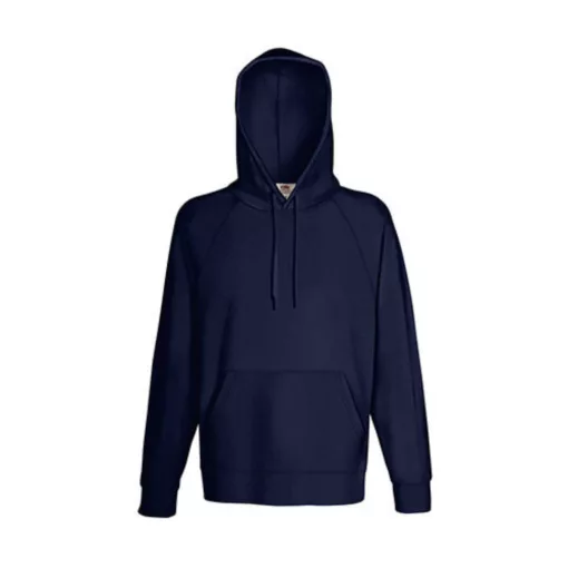 Férfi Pulóver Kapucnis Hosszú ujjú Fruit of the Loom Lightweight Hooded Sweat   Azur kék   ures