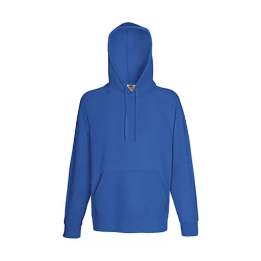Férfi Pulóver Kapucnis Hosszú ujjú Fruit of the Loom Lightweight Hooded Sweat   Azur kék   ures