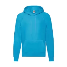Férfi Pulóver Kapucnis Hosszú ujjú Fruit of the Loom Lightweight Hooded Sweat   Azur kék   ures