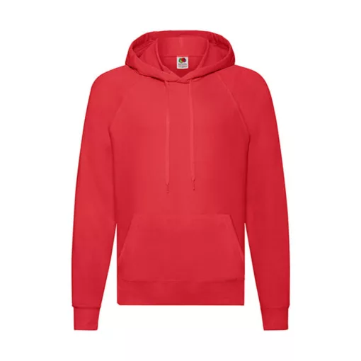 Férfi Pulóver Kapucnis Hosszú ujjú Fruit of the Loom Lightweight Hooded Sweat   Piros   urespol