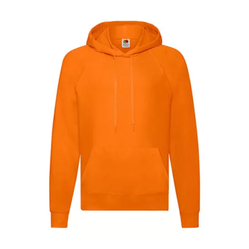 Férfi Pulóver Kapucnis Hosszú ujjú Fruit of the Loom Lightweight Hooded Sweat   Narancssárga