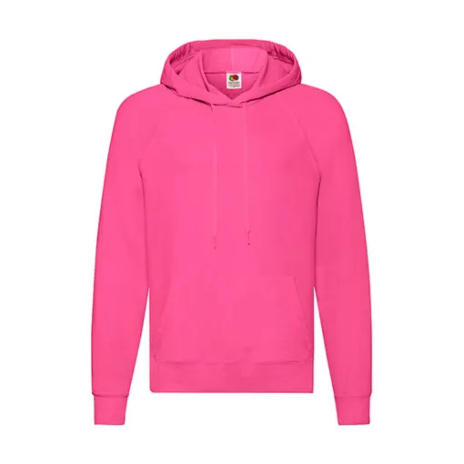 Férfi Pulóver Kapucnis Hosszú ujjú Fruit of the Loom Lightweight Hooded Sweat   Fuchsia   uresp