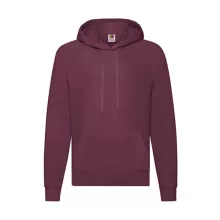 Férfi Pulóver Kapucnis Hosszú ujjú Fruit of the Loom Lightweight Hooded Sweat   Burgundi vörös
