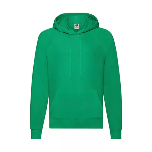 Férfi Pulóver Kapucnis Hosszú ujjú Fruit of the Loom Lightweight Hooded Sweat   Kelly zöld   ur