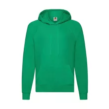 Férfi Pulóver Kapucnis Hosszú ujjú Fruit of the Loom Lightweight Hooded Sweat   Kelly zöld   ur