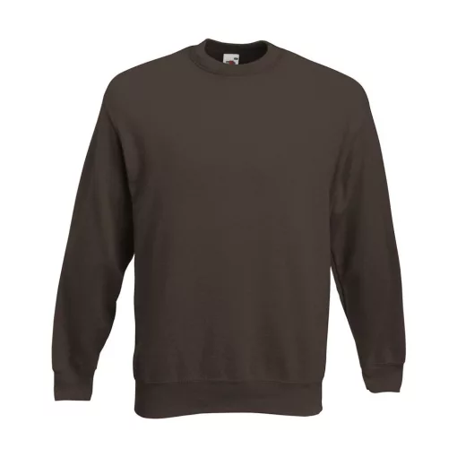 Uniszex Pulóver  Hosszú ujjú Fruit of the Loom Premium Set In Sweat   Fekete   urespolo.hu