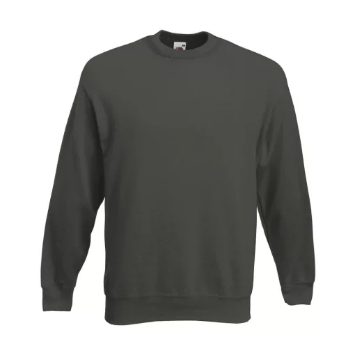 Uniszex Pulóver  Hosszú ujjú Fruit of the Loom Premium Set In Sweat   Fekete   urespolo.hu
