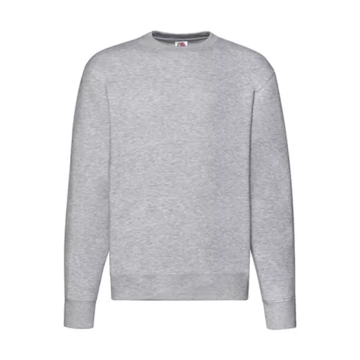 Uniszex Pulóver  Hosszú ujjú Fruit of the Loom Premium Set In Sweat   Heather szürke   urespolo