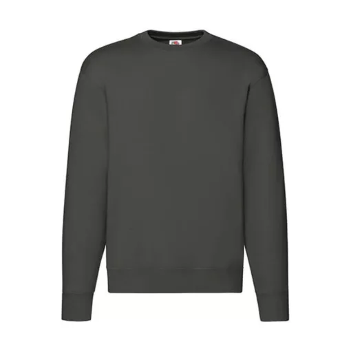Uniszex Pulóver  Hosszú ujjú Fruit of the Loom Premium Set In Sweat   Szénszürke   urespolo.hu