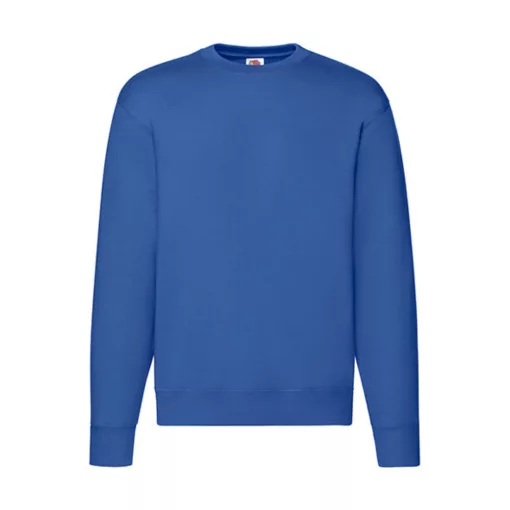 Uniszex Pulóver  Hosszú ujjú Fruit of the Loom Premium Set In Sweat   Király kék   urespolo.hu