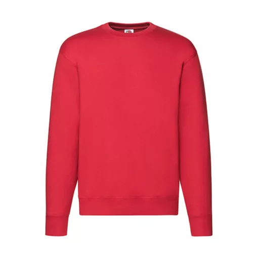 Uniszex Pulóver  Hosszú ujjú Fruit of the Loom Premium Set In Sweat   Piros   urespolo.hu
