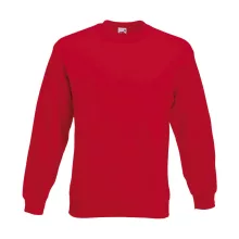 Uniszex Pulóver  Hosszú ujjú Fruit of the Loom Premium Set In Sweat   Piros   urespolo.hu