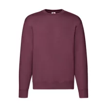 Uniszex Pulóver  Hosszú ujjú Fruit of the Loom Premium Set In Sweat   Burgundi vörös   urespolo