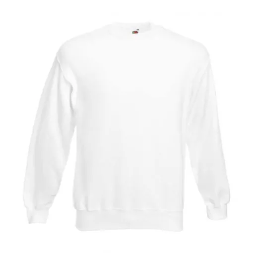 Uniszex Pulóver  Hosszú ujjú Fruit of the Loom Classic Set In Sweat   Fehér   urespolo.hu