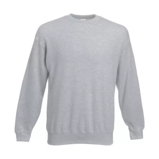 Uniszex Pulóver  Hosszú ujjú Fruit of the Loom Classic Set In Sweat   Heather szürke   urespolo