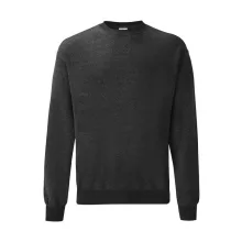 Férfi hosszú ujjú pulóver Fruit of the Loom Classic Set In Sweat S, Sötét heather szürke