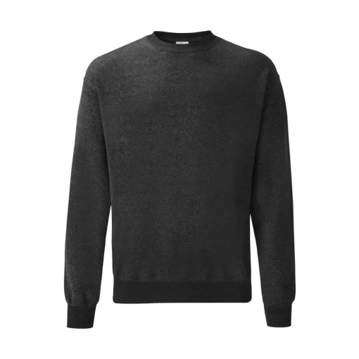 Férfi hosszú ujjú pulóver Fruit of the Loom Classic Set In Sweat S, Sötét heather szürke