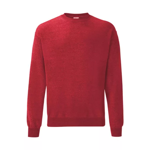 Férfi hosszú ujjú pulóver Fruit of the Loom Classic Set In Sweat S, Vintage Heather Piros
