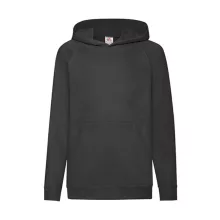 Gyerek Pulóver Kapucnis Hosszú ujjú Fruit of the Loom Lightweight Hooded Sweat Kids   Fekete