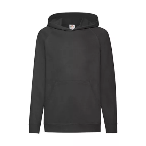 Gyerek Pulóver Kapucnis Hosszú ujjú Fruit of the Loom Lightweight Hooded Sweat Kids   Fekete