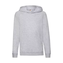 Gyerek Pulóver Kapucnis Hosszú ujjú Fruit of the Loom Lightweight Hooded Sweat Kids   Heather s