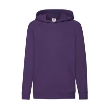 Gyerek Pulóver Kapucnis Hosszú ujjú Fruit of the Loom Lightweight Hooded Sweat Kids   Lila   ur