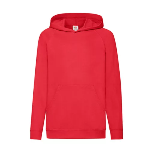 Gyerek Pulóver Kapucnis Hosszú ujjú Fruit of the Loom Lightweight Hooded Sweat Kids   Piros   u