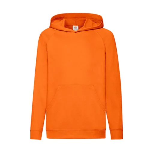 Gyerek Pulóver Kapucnis Hosszú ujjú Fruit of the Loom Lightweight Hooded Sweat Kids   Narancssá