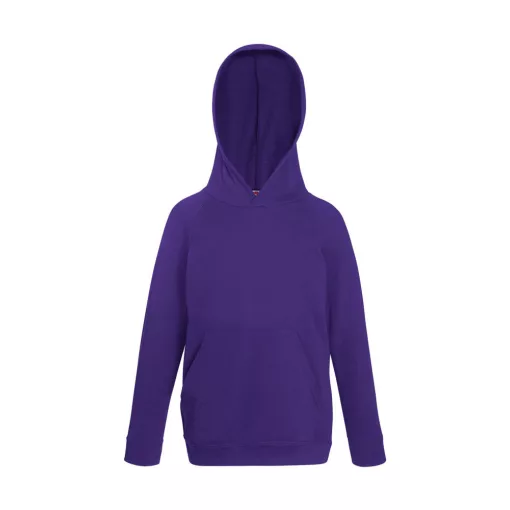 Gyerek Pulóver Kapucnis Hosszú ujjú Fruit of the Loom Lightweight Hooded Sweat Kids   Fuchsia
